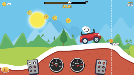 Eggy Car screenshot with the player collecting coins during the drive.