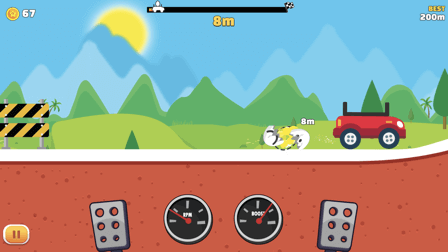 Cracked egg after a crash in Eggy Car game.